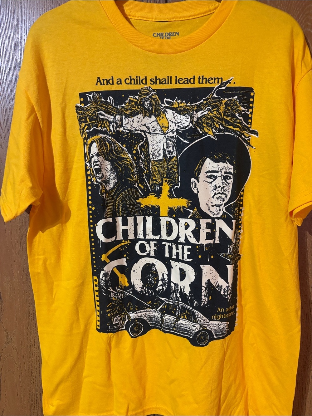 Terror Threads Yellow Graphic 'Children of the Corn' Short Sleeve Tee